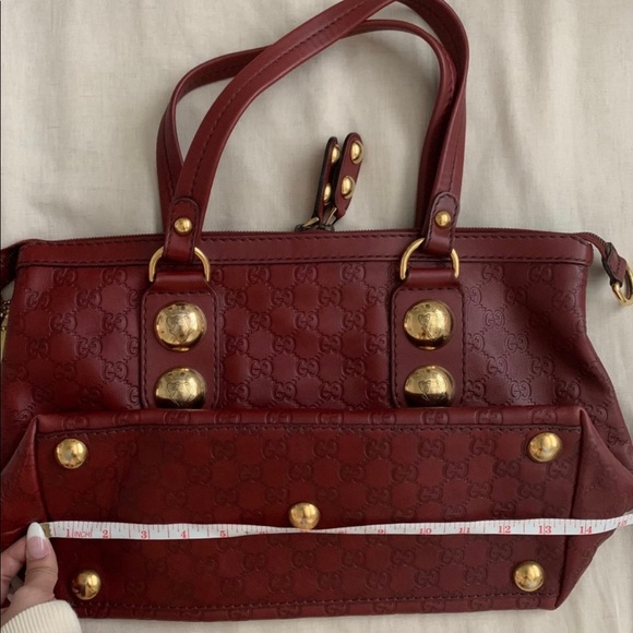 💯 BUTTER LIKE LEATHER 100% Authentic Gucci Monogram Satchel Tote Handbag Purse - Picture 8 of 10